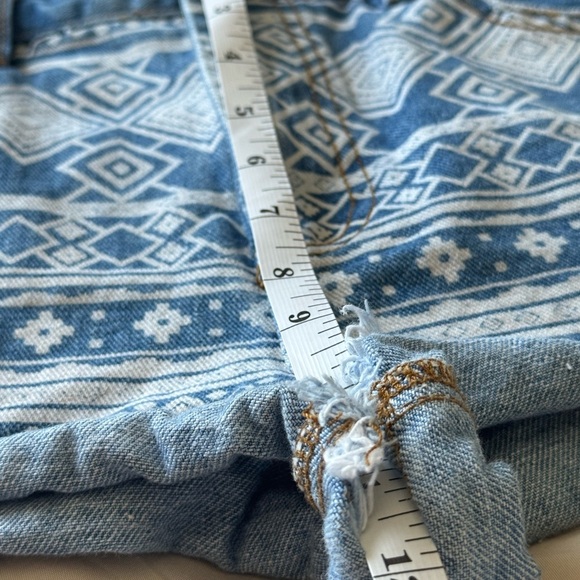 Forever21 Y2K style Denim Blue Geometric Jean Shorts - Picture 7 of 8